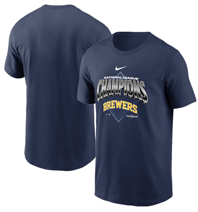 Men's Navy Milwaukee Brewers 2026 National League Champions T-Shirt